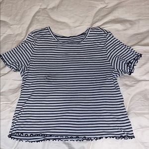 striped lettuce edge crop top
